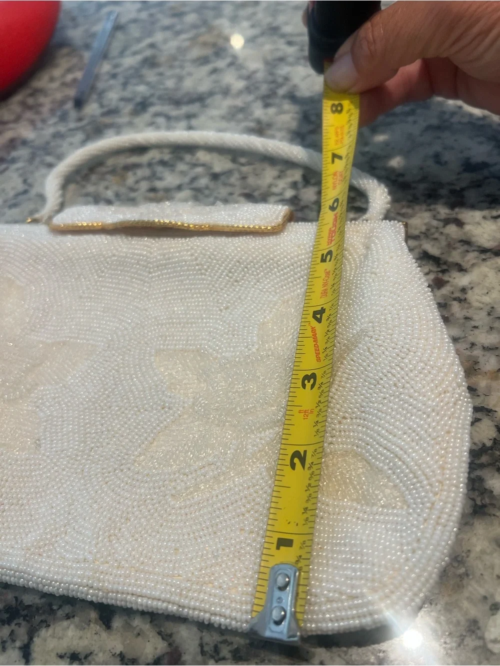 Voguemont MCM Elegant White Beaded Women’s Evening Bag